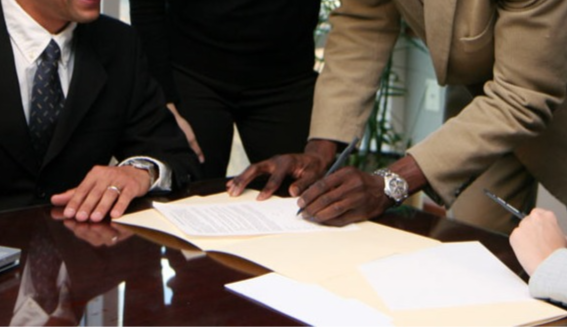Signing a closing contract